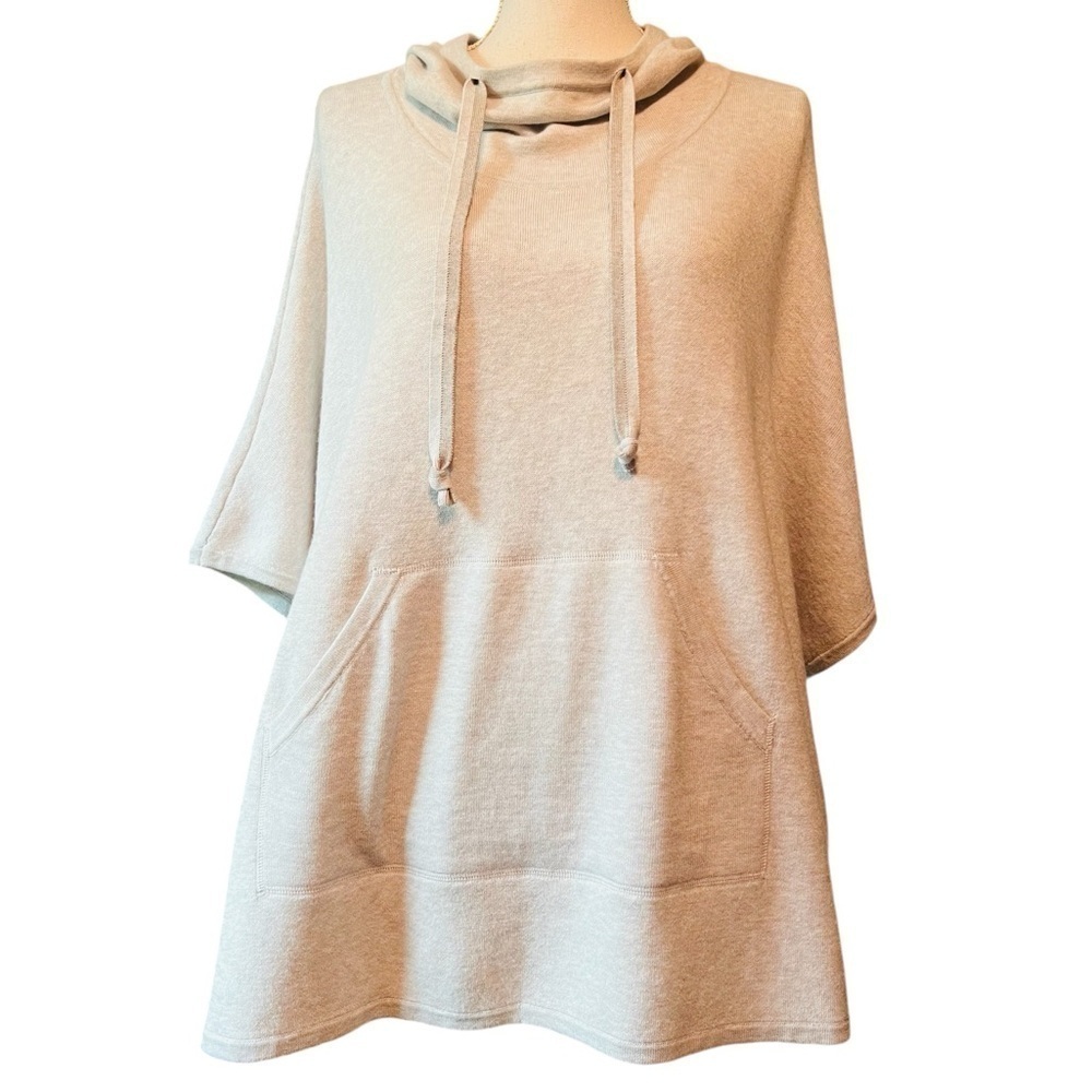 KINROSS WOMEN’S PULLOVER PONCHO STLE SWEATER SOFT GRAY O/S